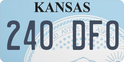 KS license plate 240DFO