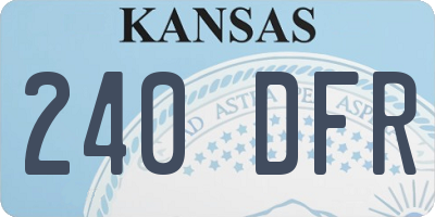 KS license plate 240DFR