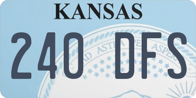 KS license plate 240DFS