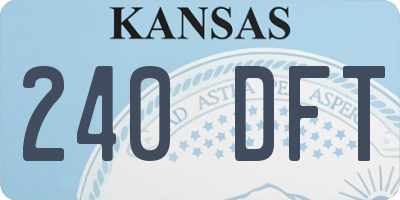 KS license plate 240DFT