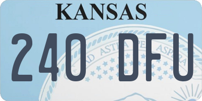 KS license plate 240DFU