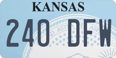 KS license plate 240DFW