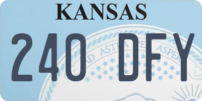 KS license plate 240DFY