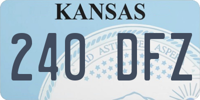 KS license plate 240DFZ