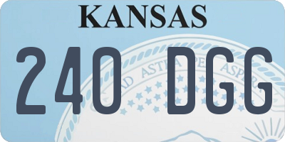 KS license plate 240DGG