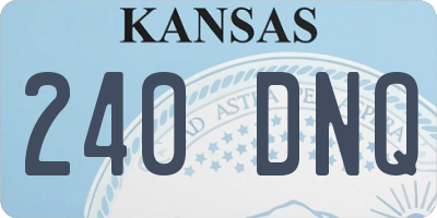 KS license plate 240DNQ