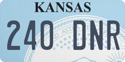KS license plate 240DNR