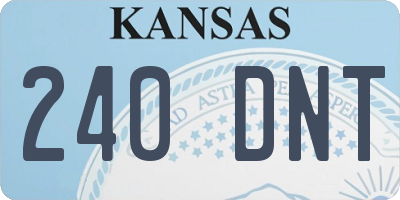 KS license plate 240DNT