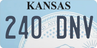 KS license plate 240DNV