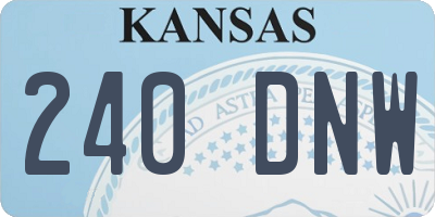 KS license plate 240DNW