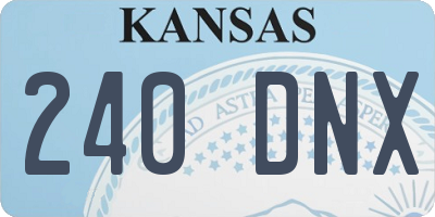 KS license plate 240DNX