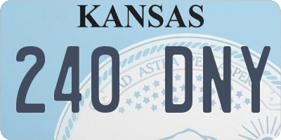 KS license plate 240DNY