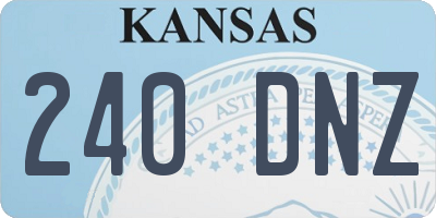 KS license plate 240DNZ