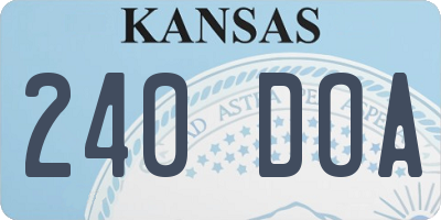 KS license plate 240DOA