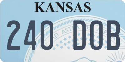 KS license plate 240DOB