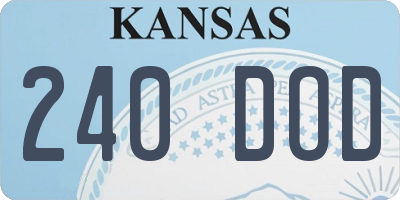 KS license plate 240DOD
