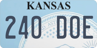 KS license plate 240DOE