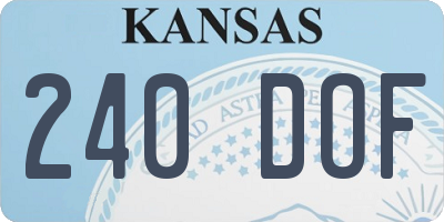 KS license plate 240DOF