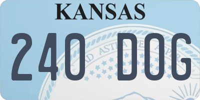 KS license plate 240DOG