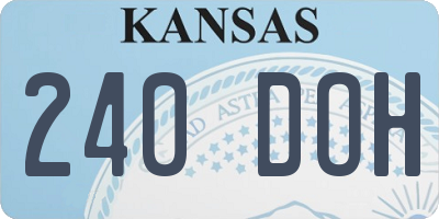 KS license plate 240DOH
