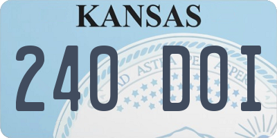 KS license plate 240DOI