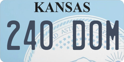 KS license plate 240DOM