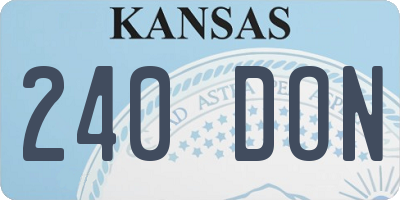 KS license plate 240DON