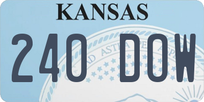 KS license plate 240DOW