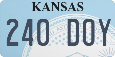 KS license plate 240DOY