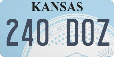 KS license plate 240DOZ