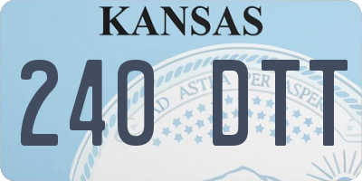 KS license plate 240DTT