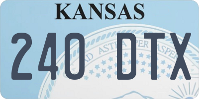 KS license plate 240DTX