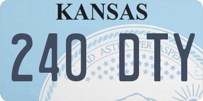 KS license plate 240DTY