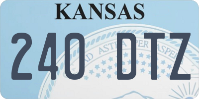 KS license plate 240DTZ
