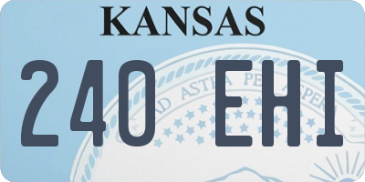 KS license plate 240EHI