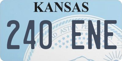 KS license plate 240ENE