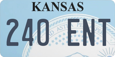 KS license plate 240ENT