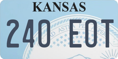 KS license plate 240EOT