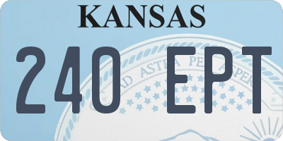 KS license plate 240EPT
