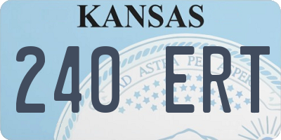 KS license plate 240ERT
