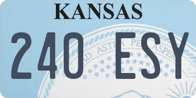 KS license plate 240ESY