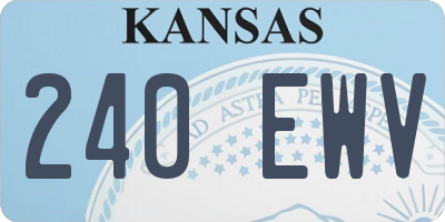 KS license plate 240EWV