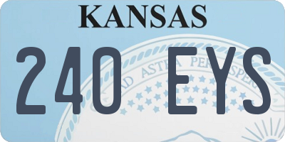 KS license plate 240EYS