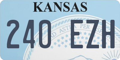 KS license plate 240EZH