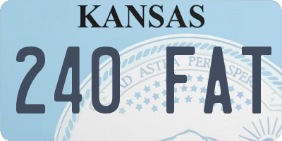 KS license plate 240FAT