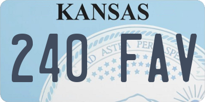 KS license plate 240FAV