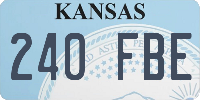 KS license plate 240FBE
