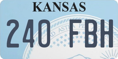 KS license plate 240FBH