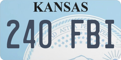 KS license plate 240FBI