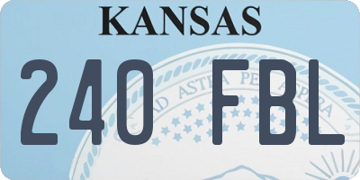 KS license plate 240FBL